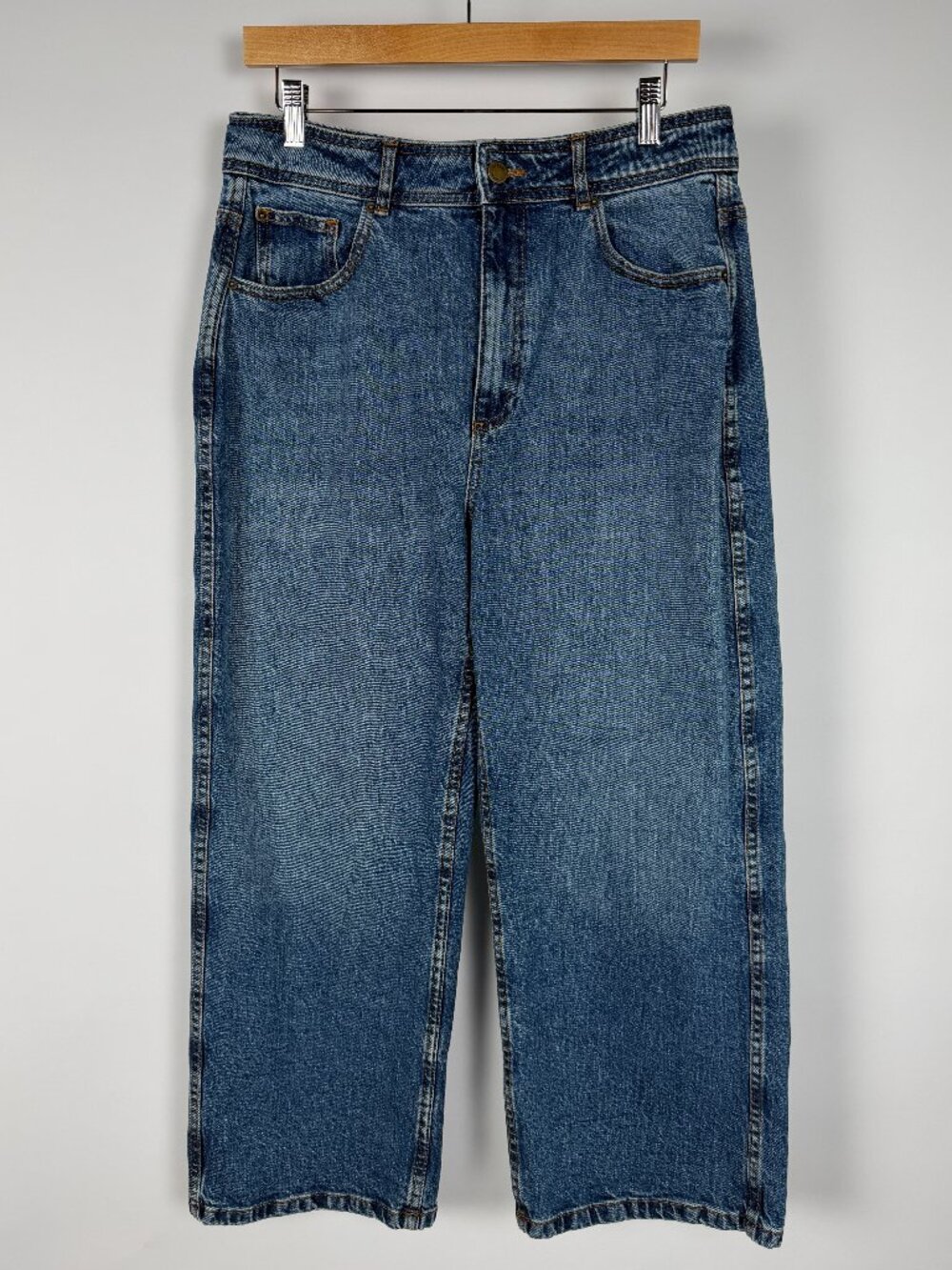 Sézane  Le Crop Denim Blue High Rise Jeans size 42 (US 10)